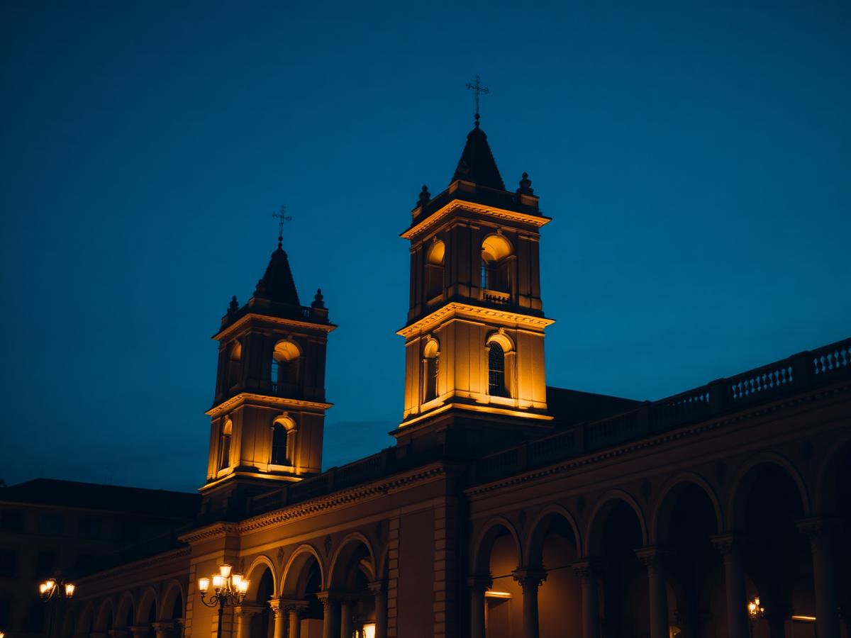 Le torri di Bologna al tramonto